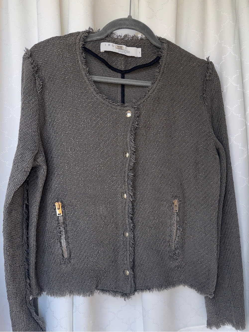 IRO Agnette Bouclé Jacket Gray Size 40 / US 8